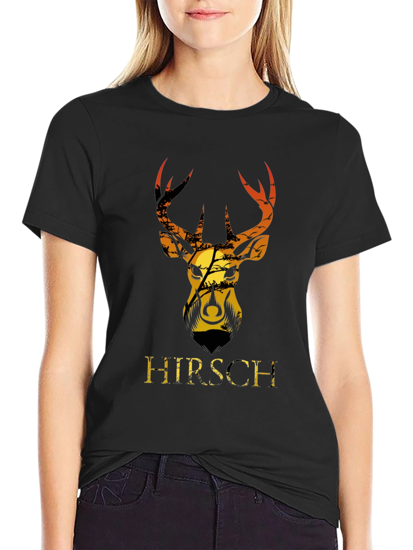 Hirsch Sunset Deer Graphic Tee