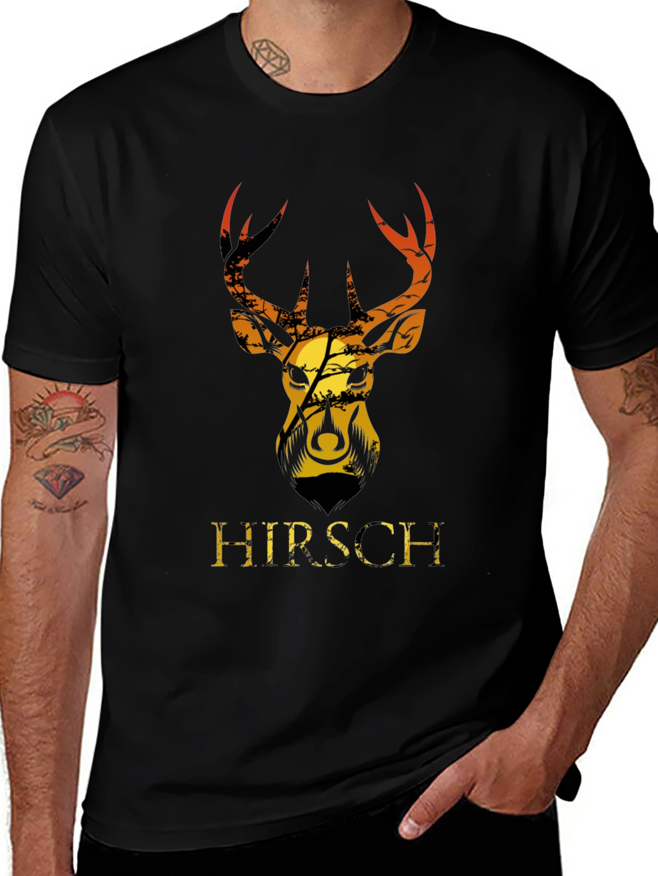 Hirsch Sunset Deer Graphic Tee