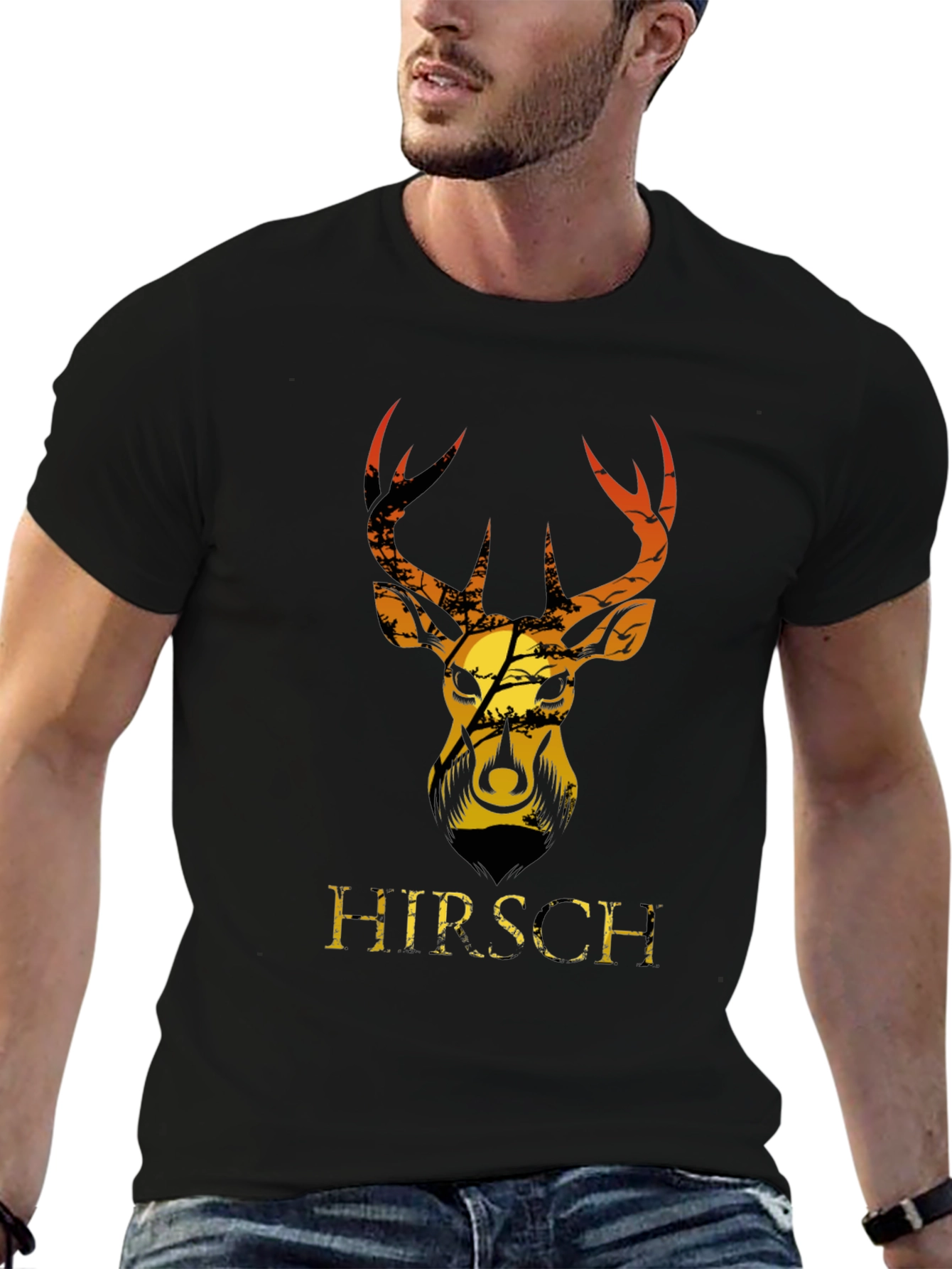 Hirsch Sunset Deer Graphic Tee