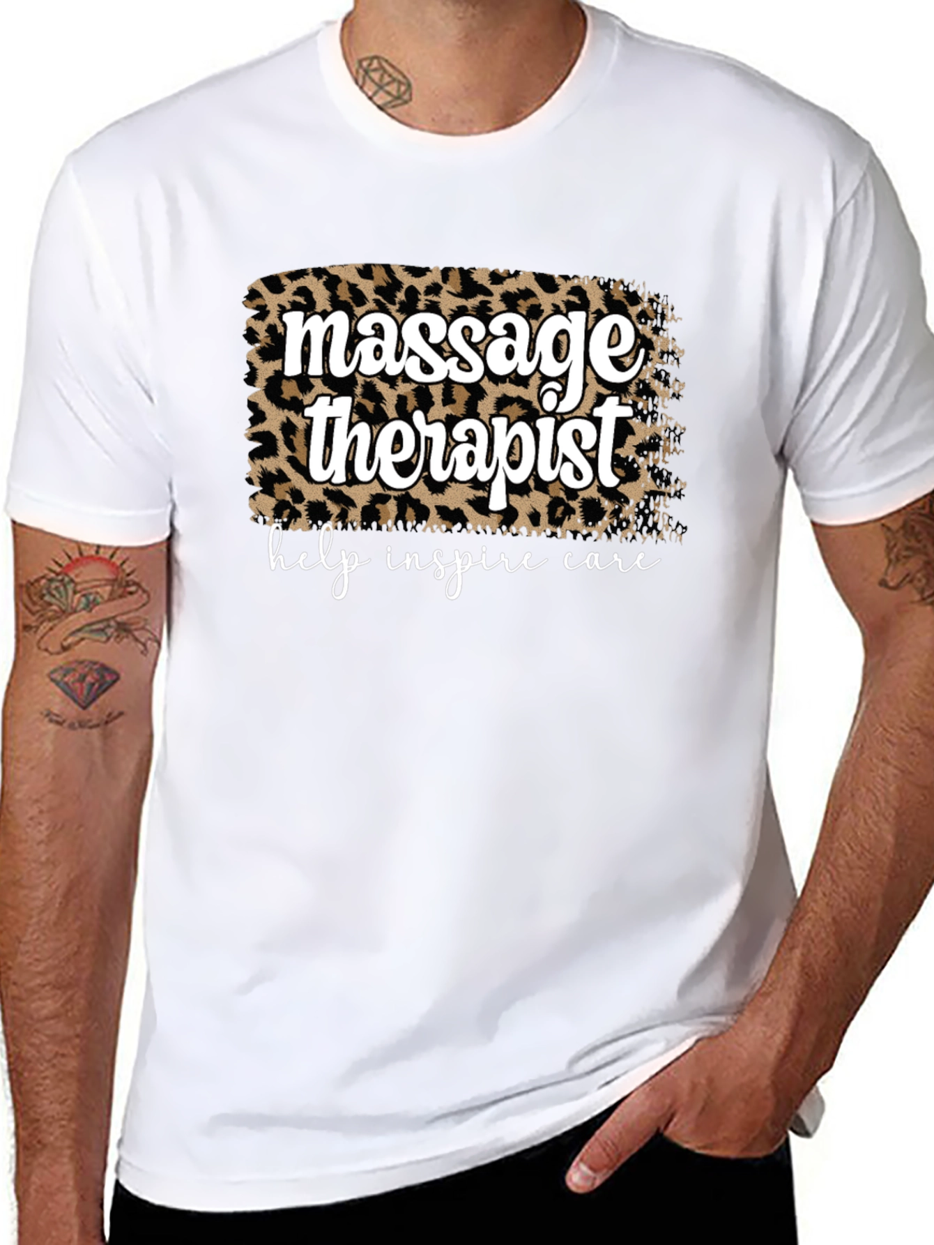 Massage Therapist Leopard Print T-Shirt