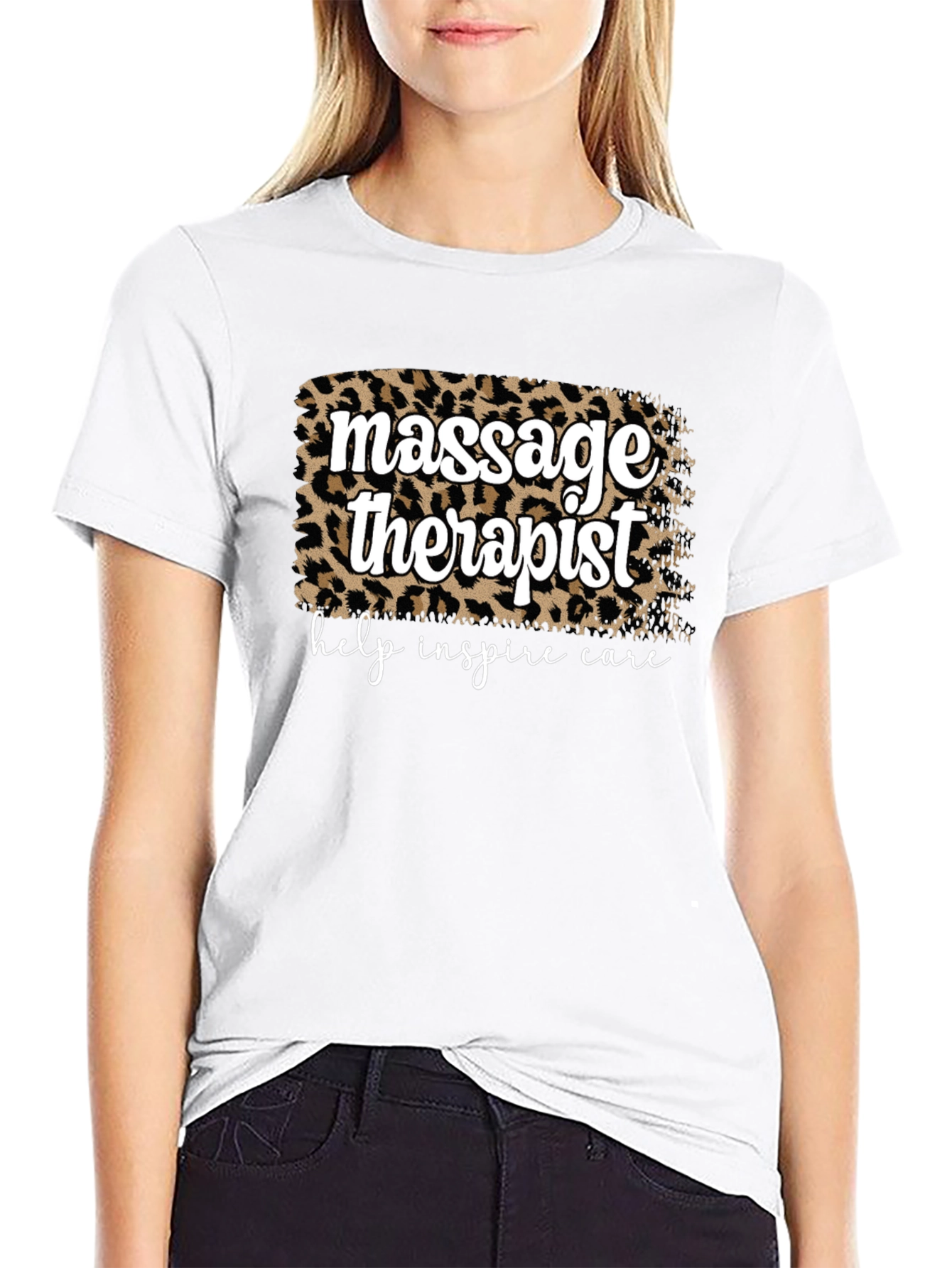Massage Therapist Leopard Print T-Shirt