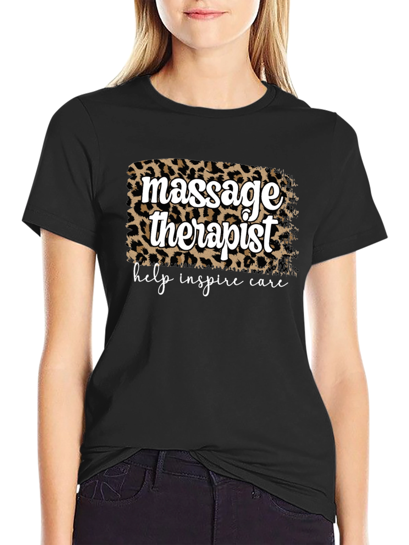 Massage Therapist Leopard Print T-Shirt