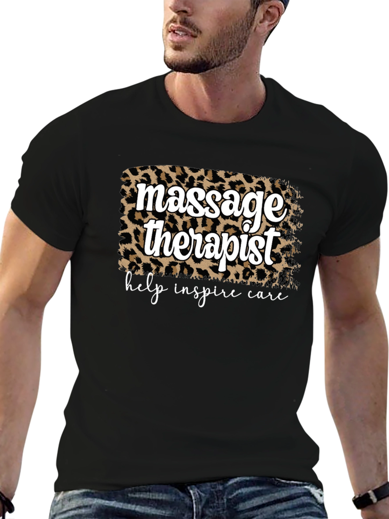 Massage Therapist Leopard Print T-Shirt