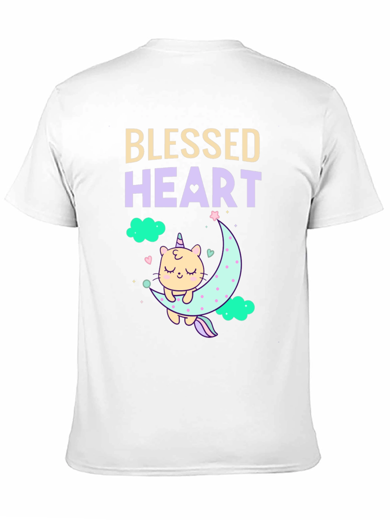 Blessed Heart Unicorn Cat Moon T-Shirt