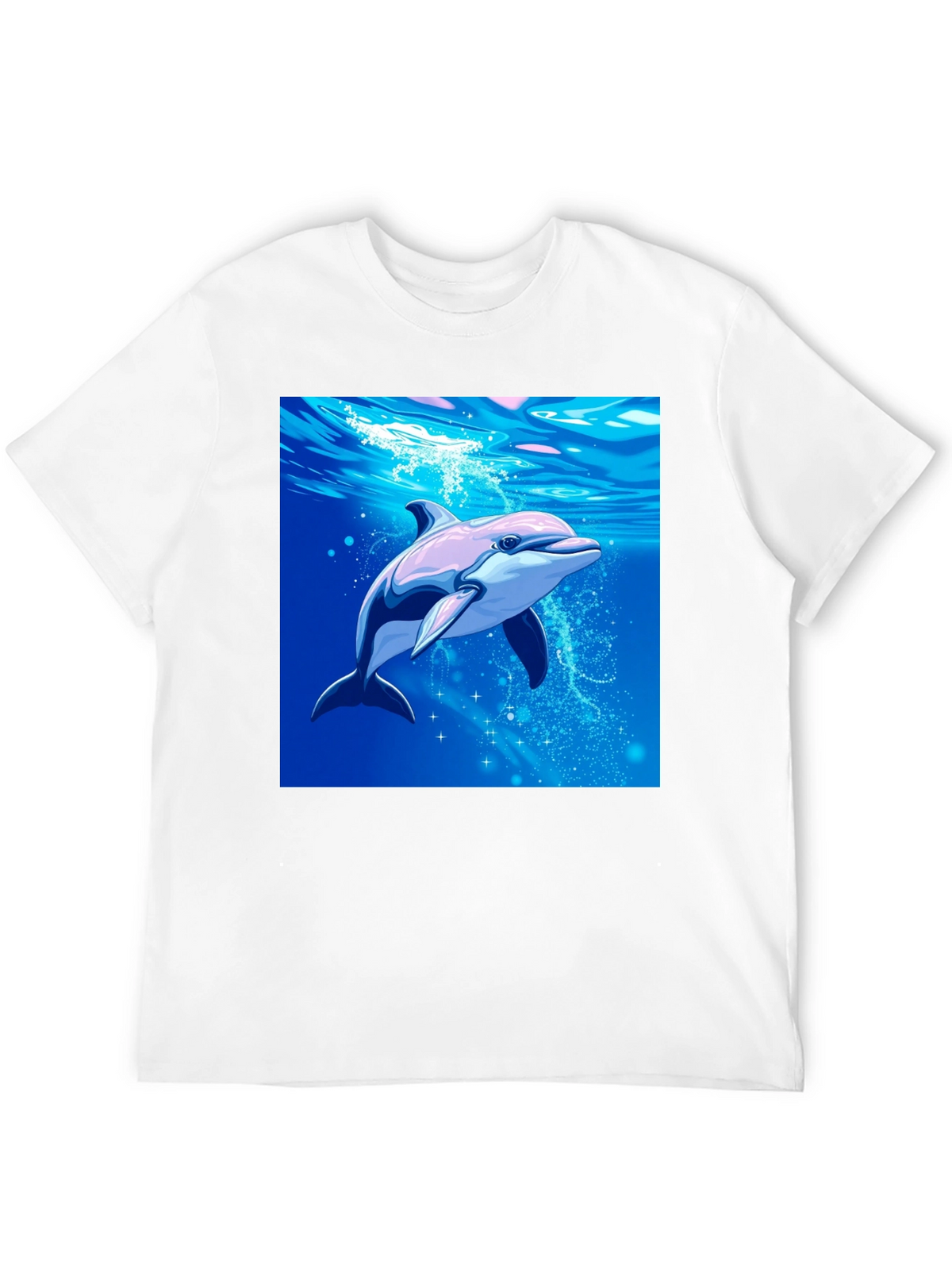 Dolphin Graphic Tee - Black Cotton Blend Casual Wear