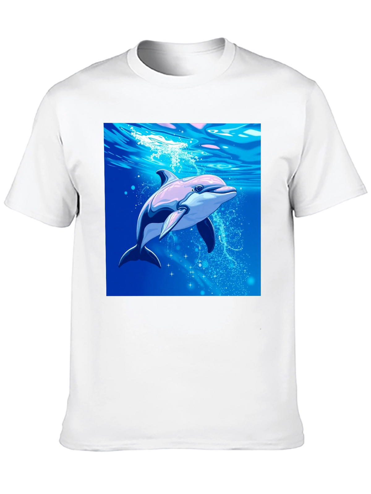 Dolphin Graphic Tee - Black Cotton Blend Casual Wear