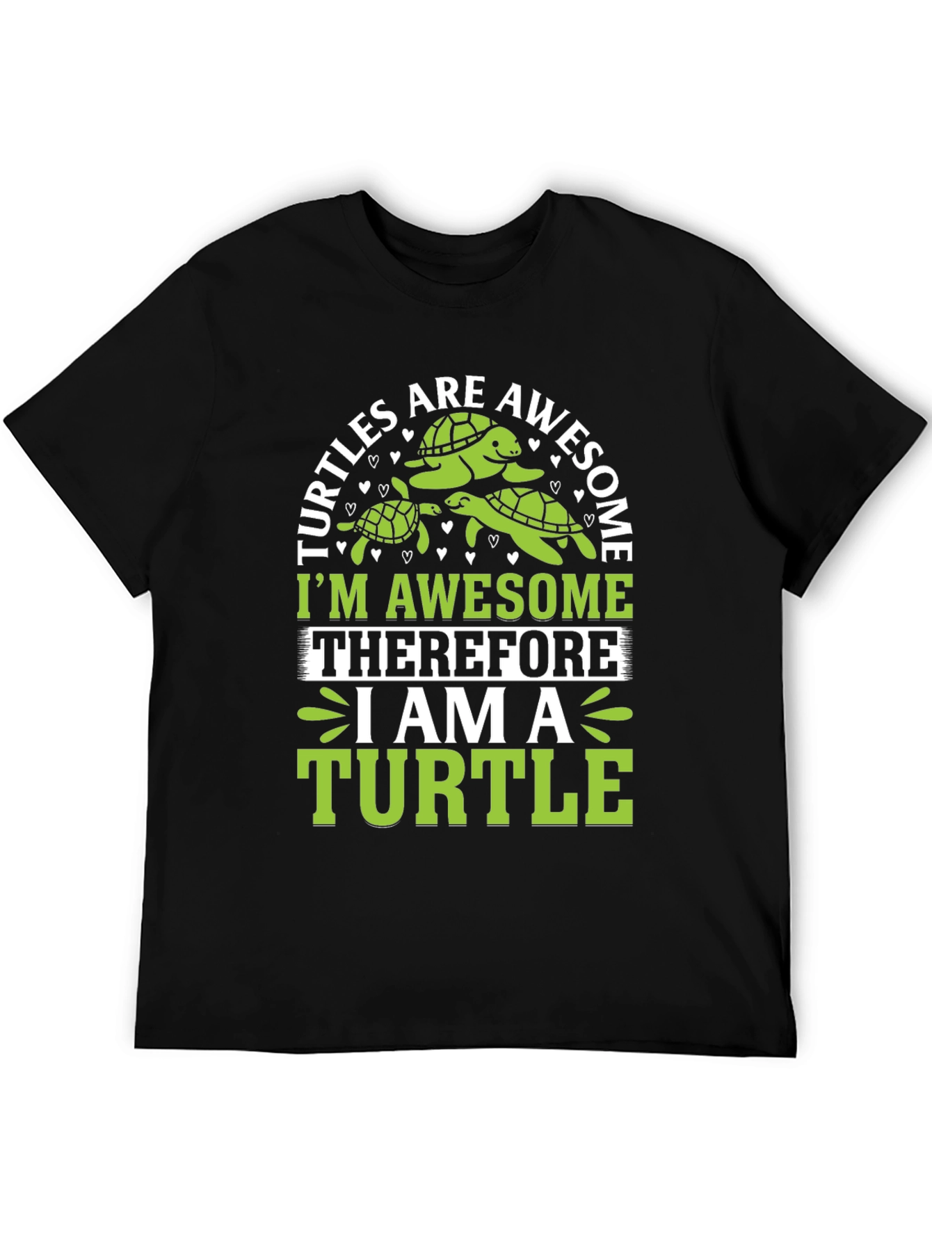 Awesome Turtle Graphic Tee - Mens Black T-Shirt
