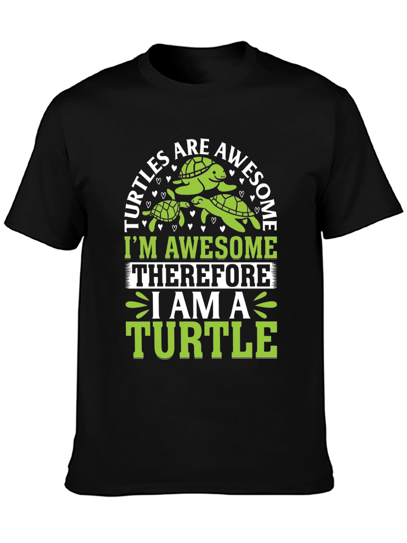 Awesome Turtle Graphic Tee - Mens Black T-Shirt