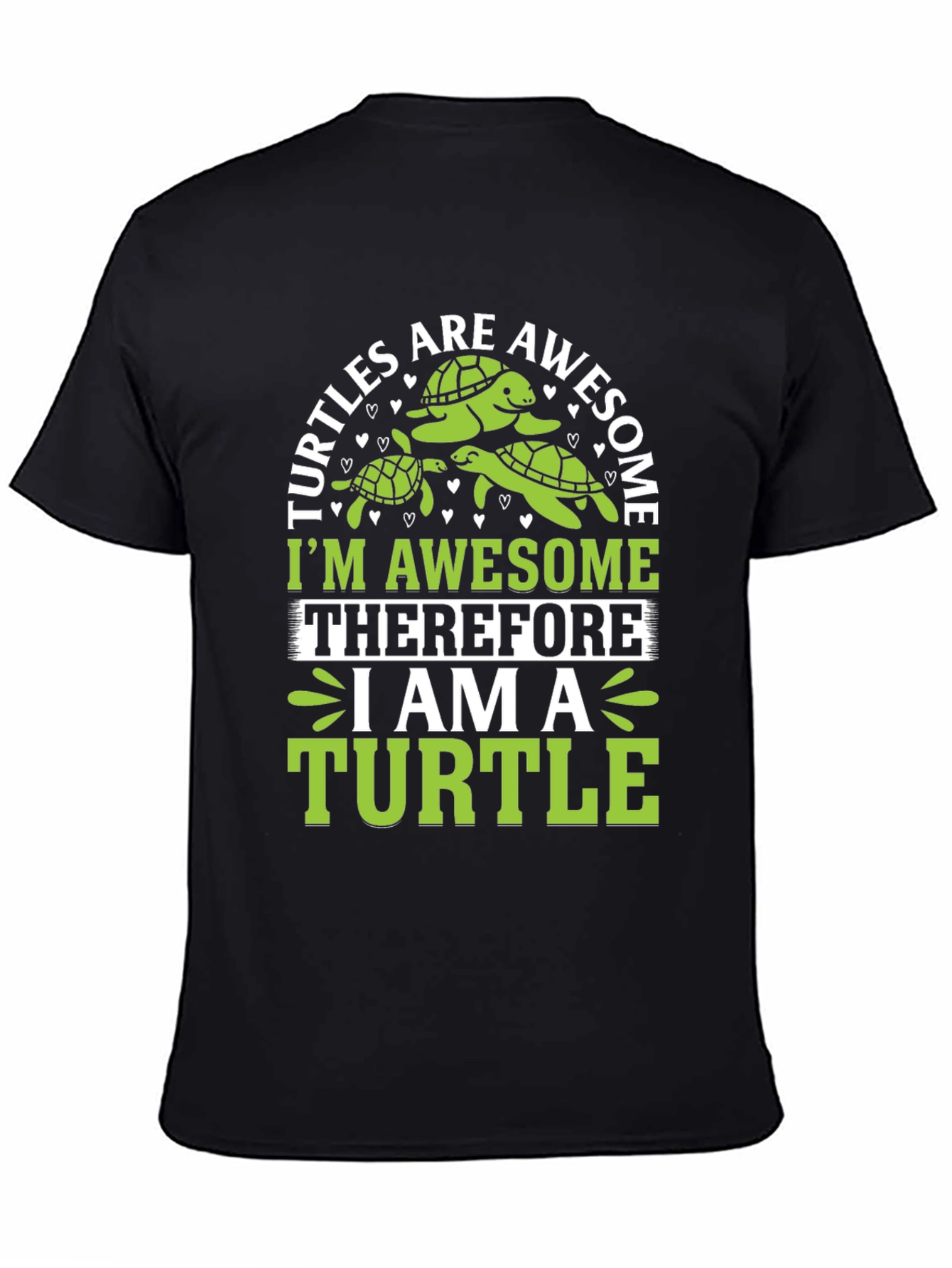 Awesome Turtle Graphic Tee - Mens Black T-Shirt