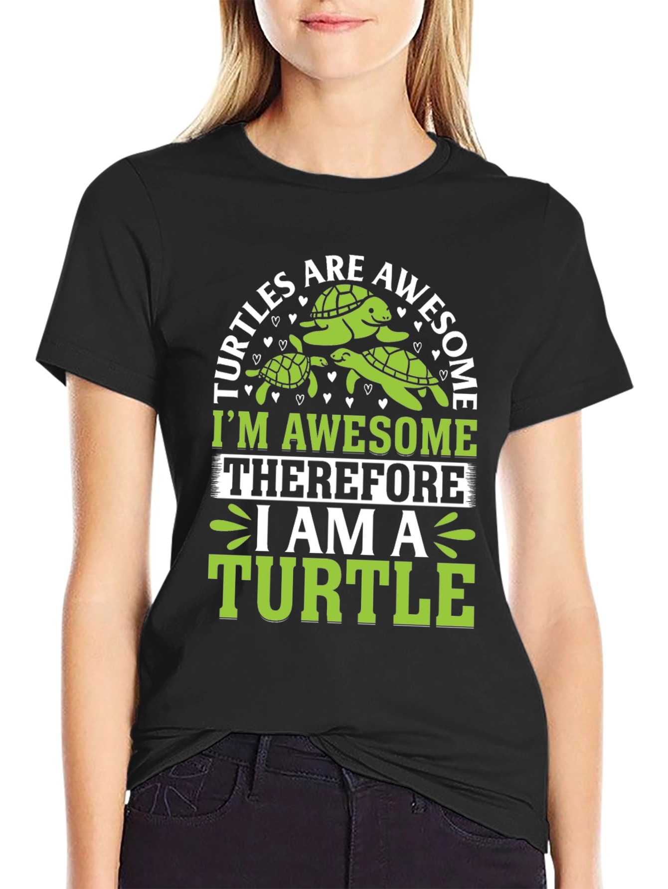 Awesome Turtle Graphic Tee - Mens Black T-Shirt