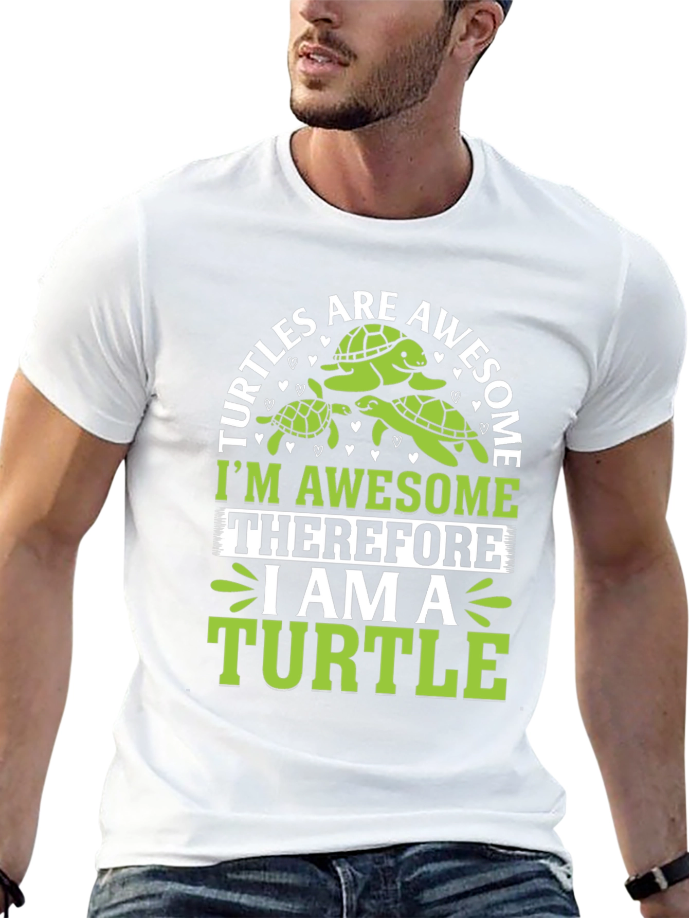Awesome Turtle Graphic Tee - Mens Black T-Shirt
