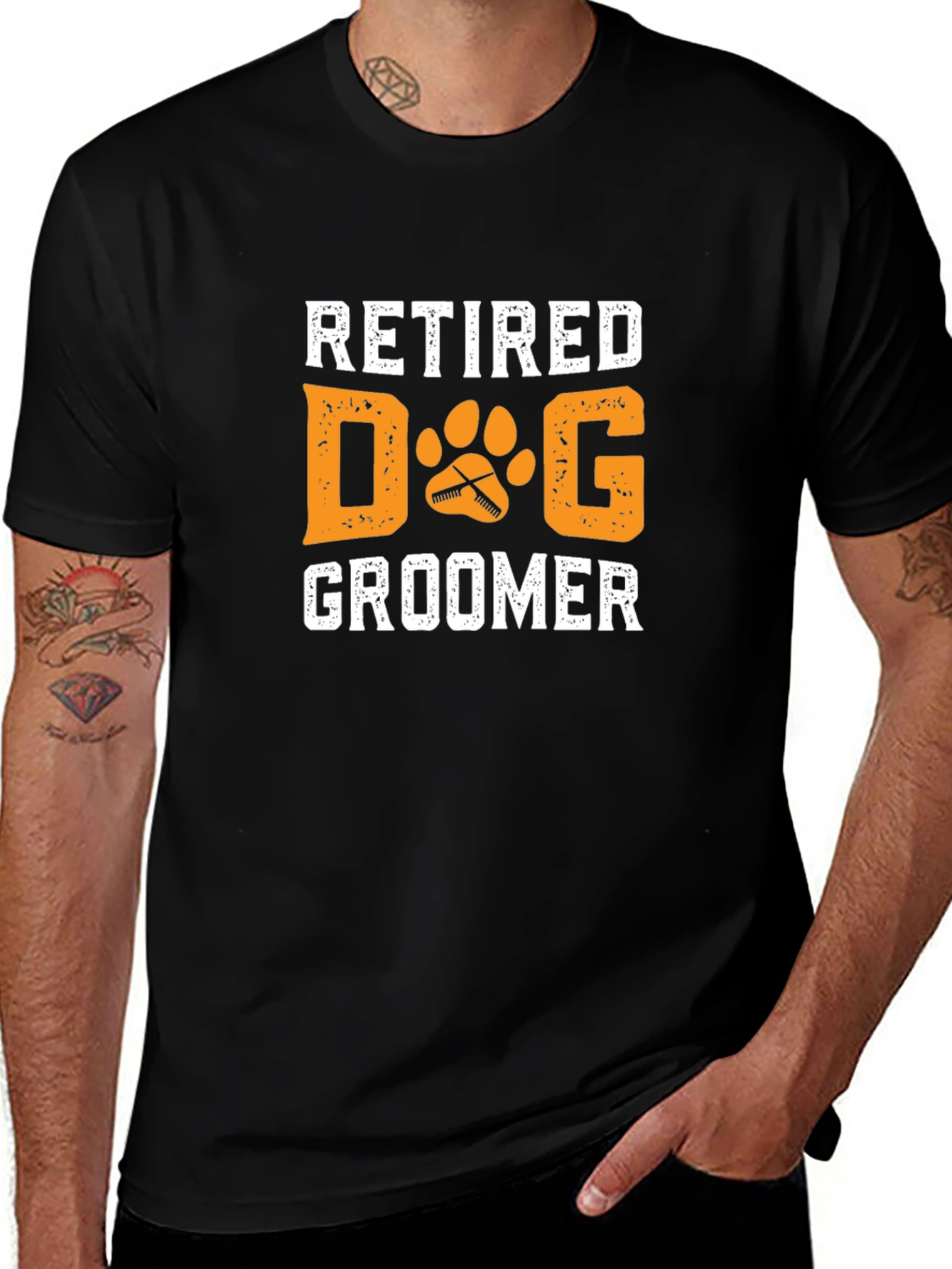 Retired Dog Groomer Graphic T-Shirt