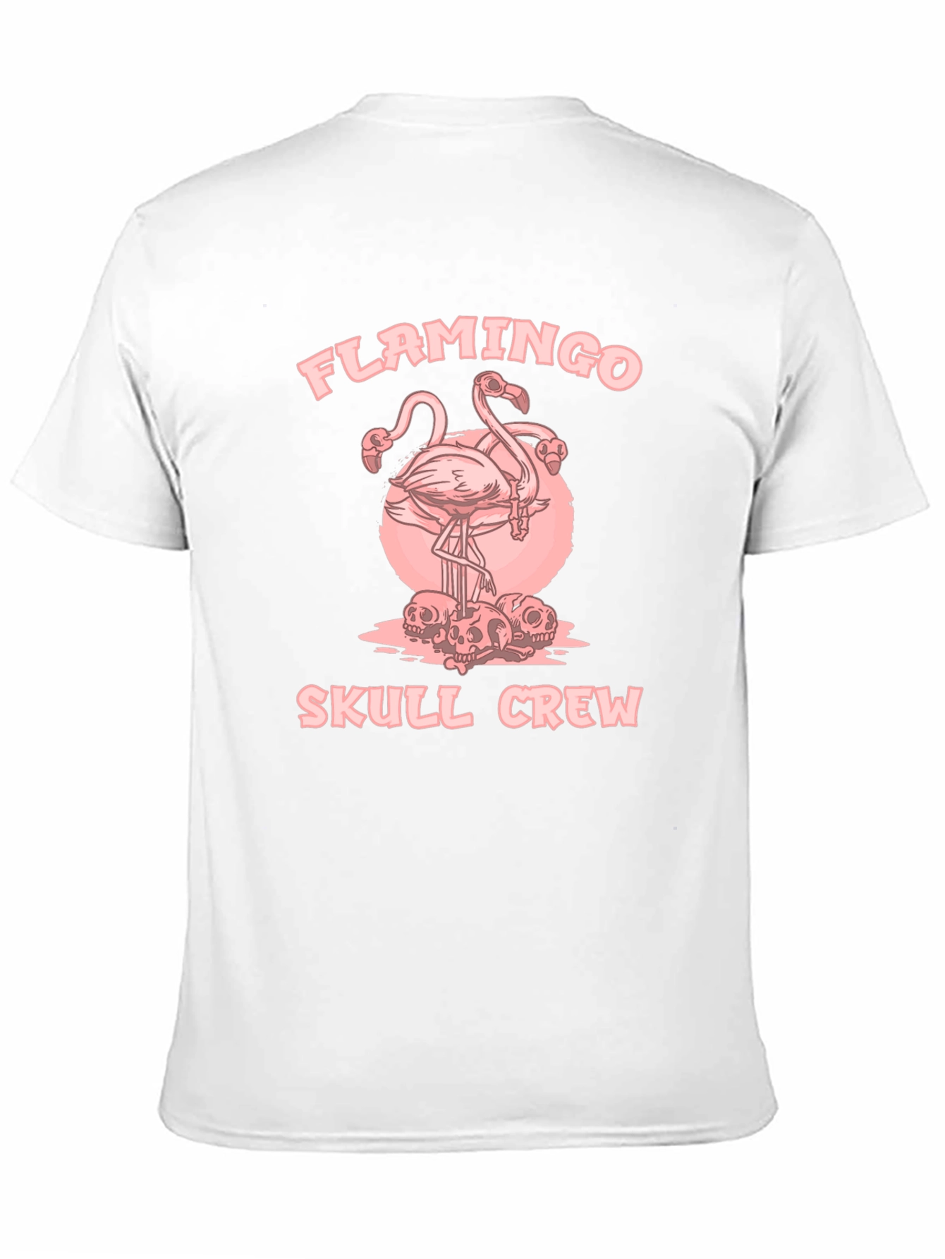 Flamingo Skull Crew Black Graphic Tee