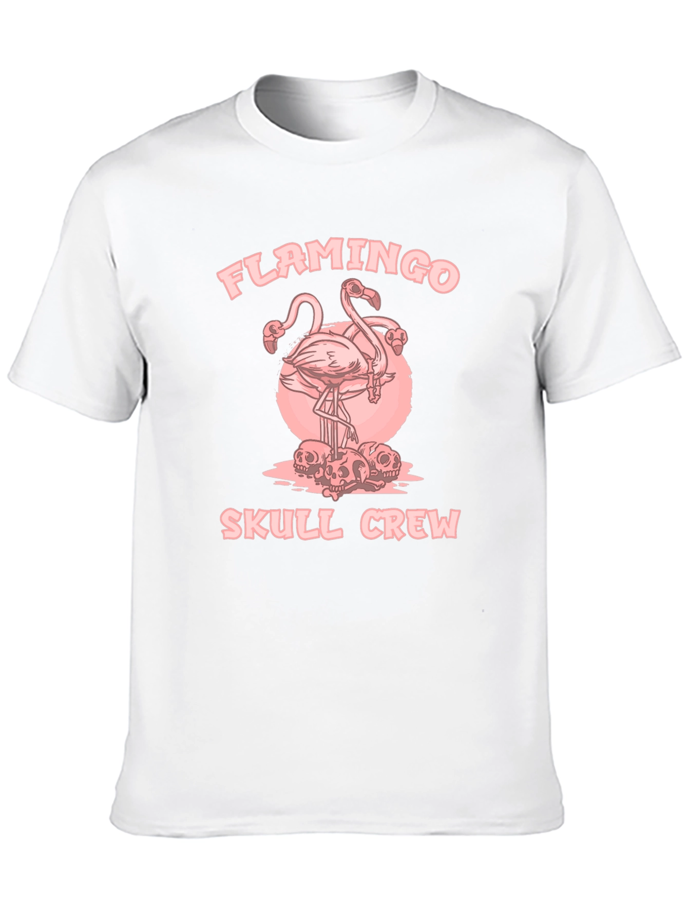 Flamingo Skull Crew Black Graphic Tee