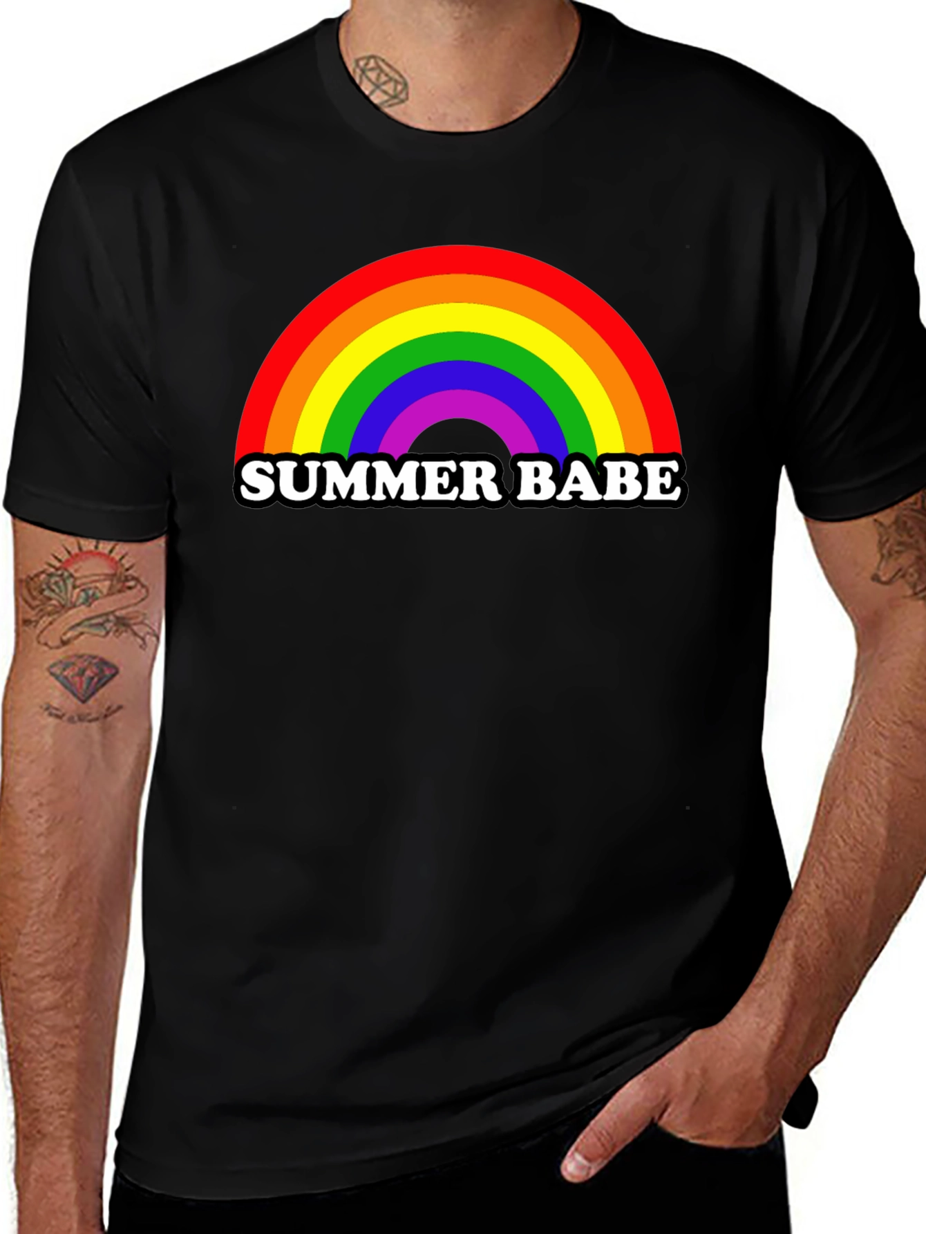 Summer Babe Rainbow Graphic T-Shirt