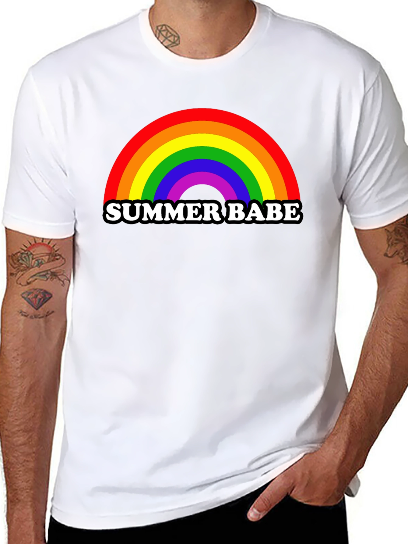 Summer Babe Rainbow Graphic T-Shirt