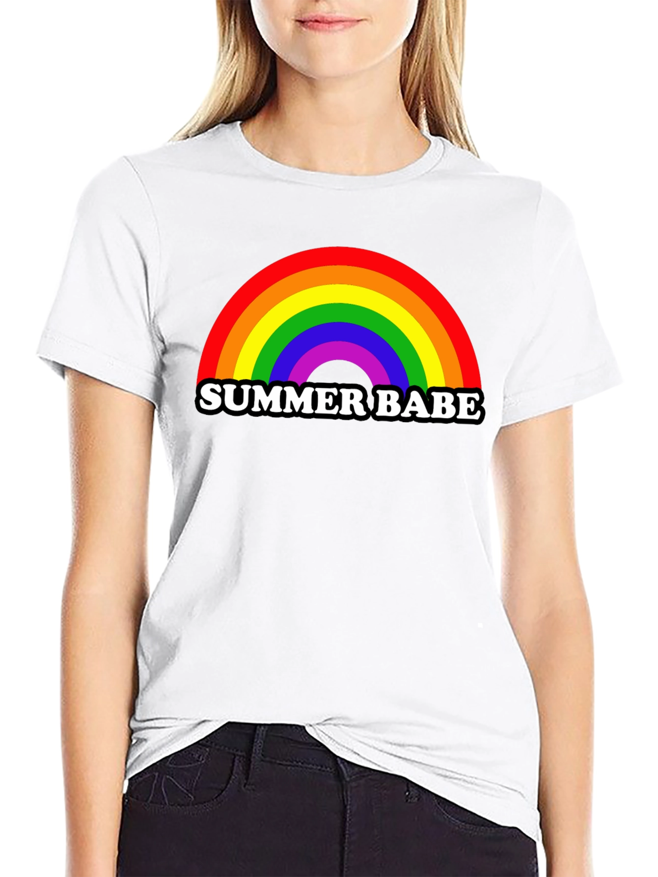 Summer Babe Rainbow Graphic T-Shirt