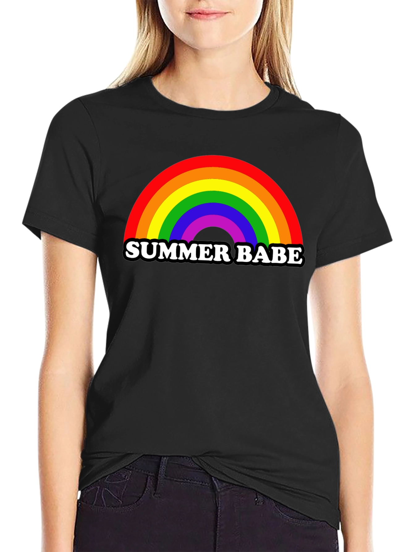 Summer Babe Rainbow Graphic T-Shirt