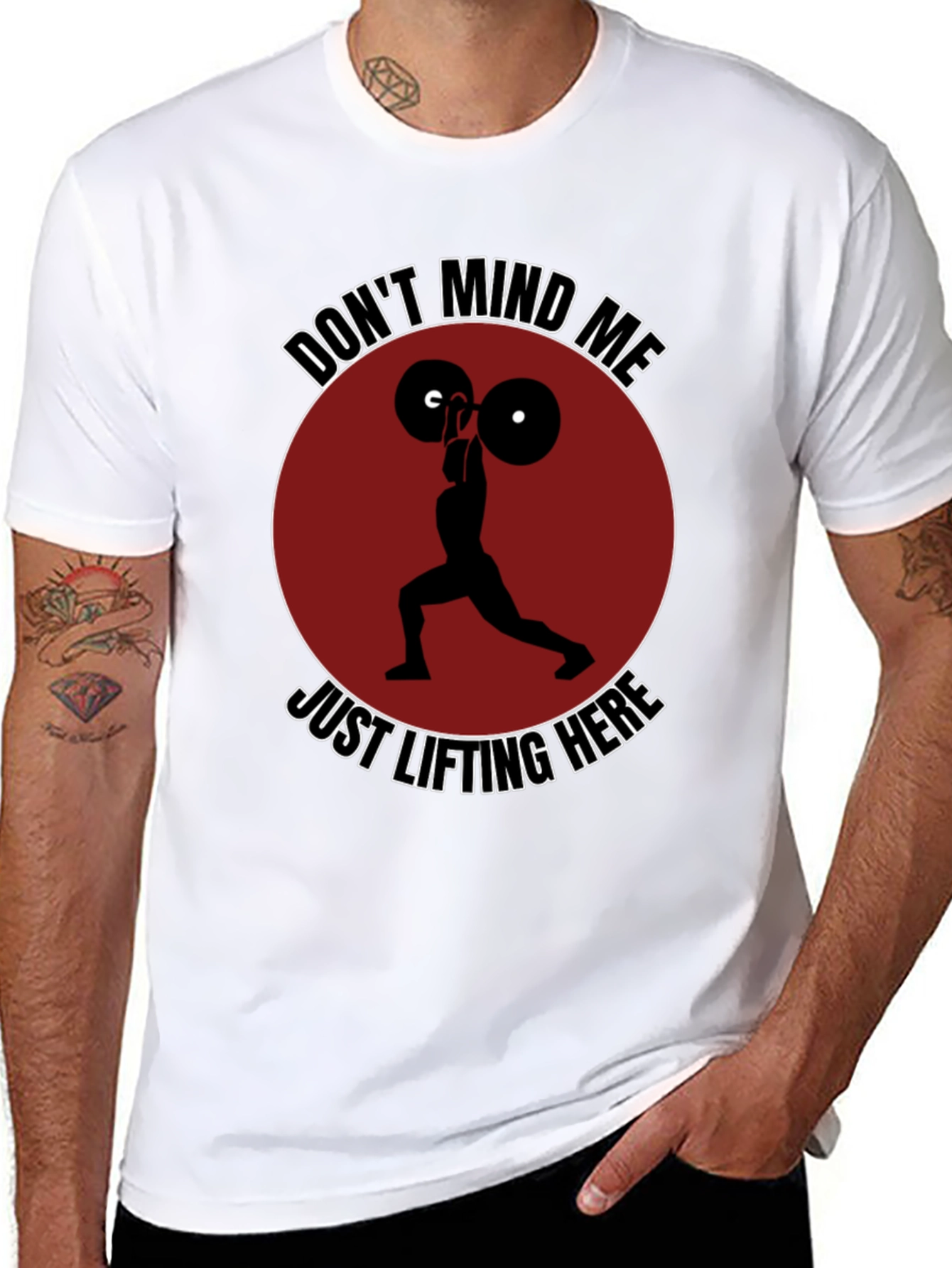 Funny Weightlifting Graphic T-Shirt - Dont Mind Me!