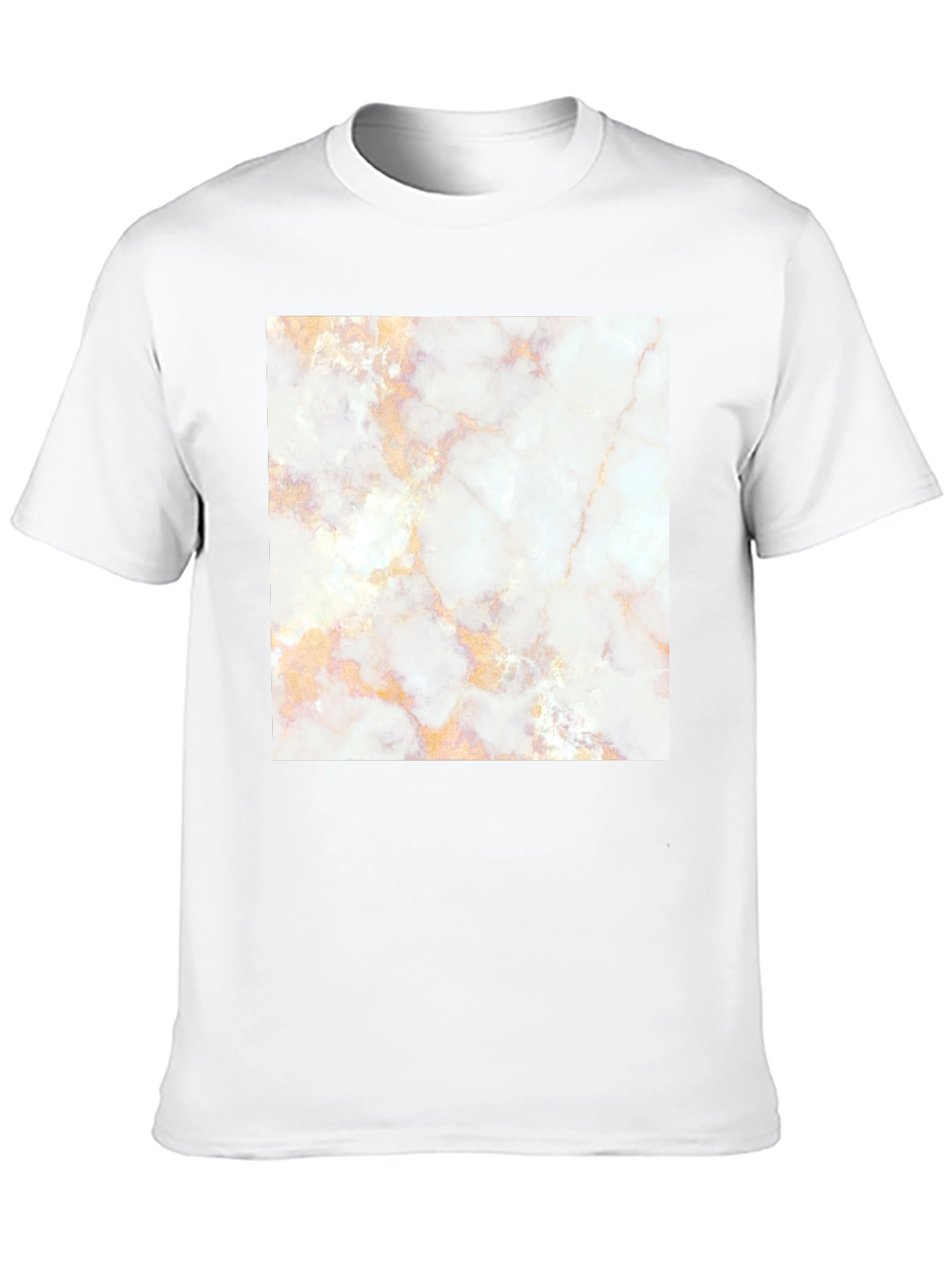 Marble Print Black Tee - Stylish & Unique