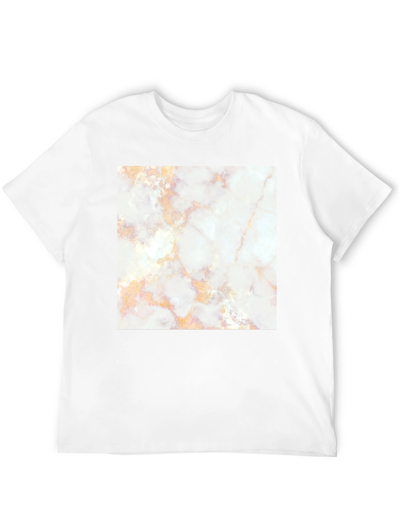 Marble Print Black Tee - Stylish & Unique
