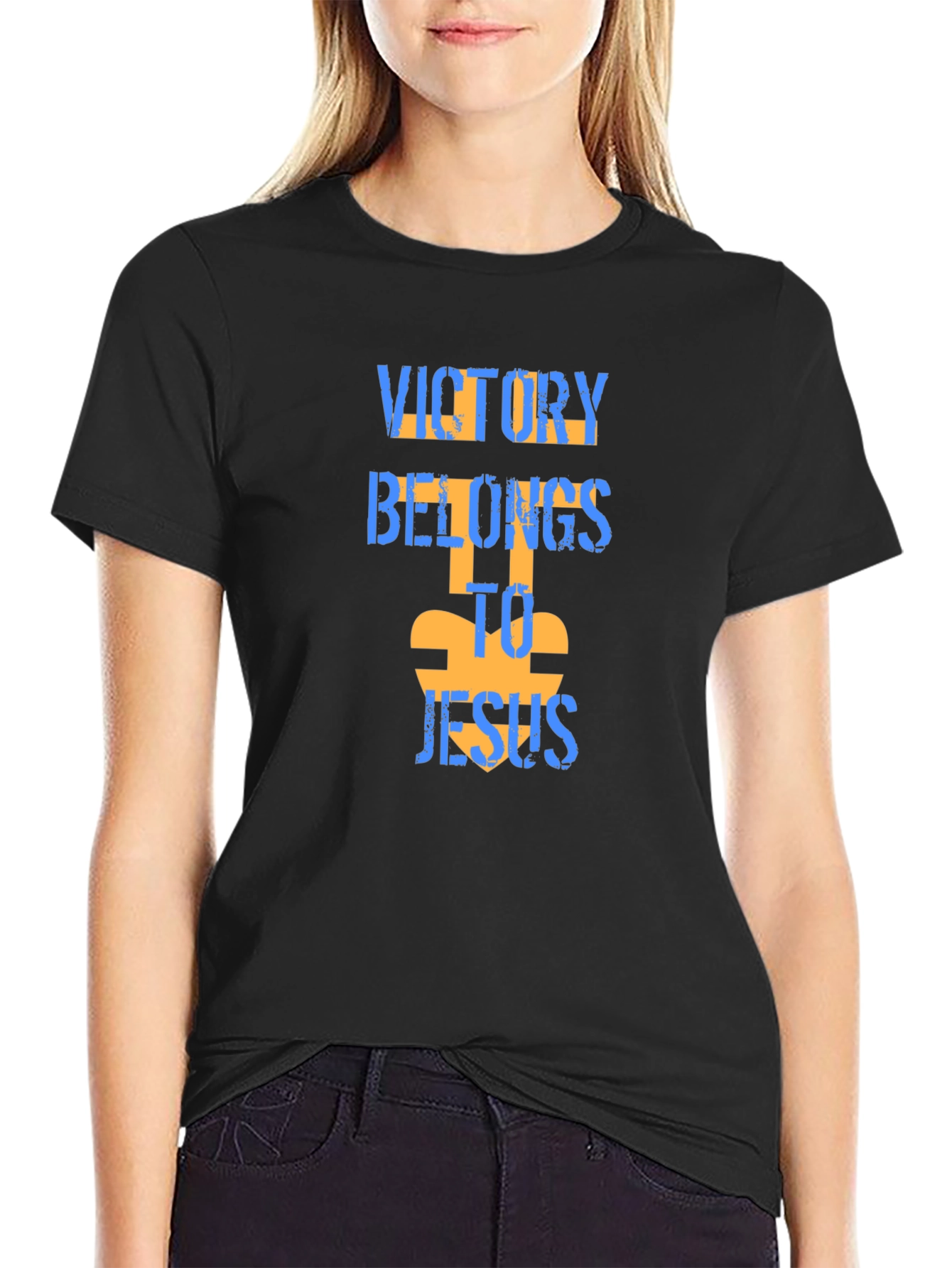 Victory Belongs to Jesus Black T-Shirt