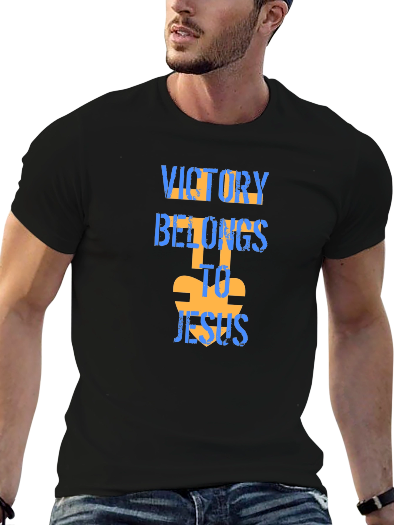 Victory Belongs to Jesus Black T-Shirt