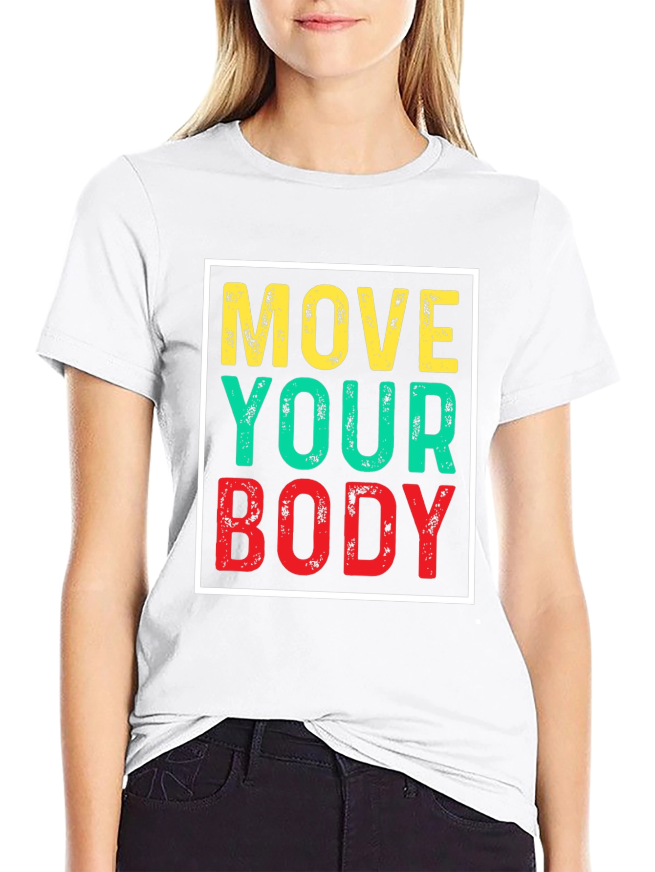 Move Your Body Graphic Tee - Black Cotton T-Shirt