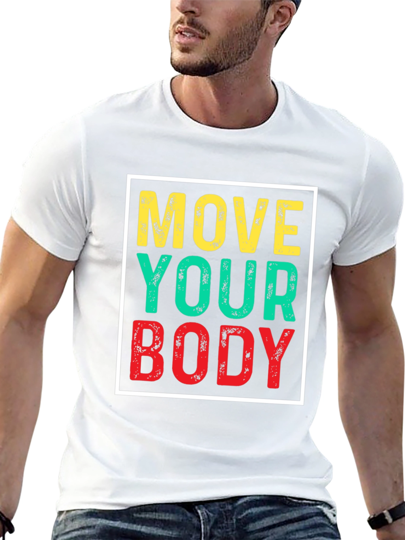 Move Your Body Graphic Tee - Black Cotton T-Shirt