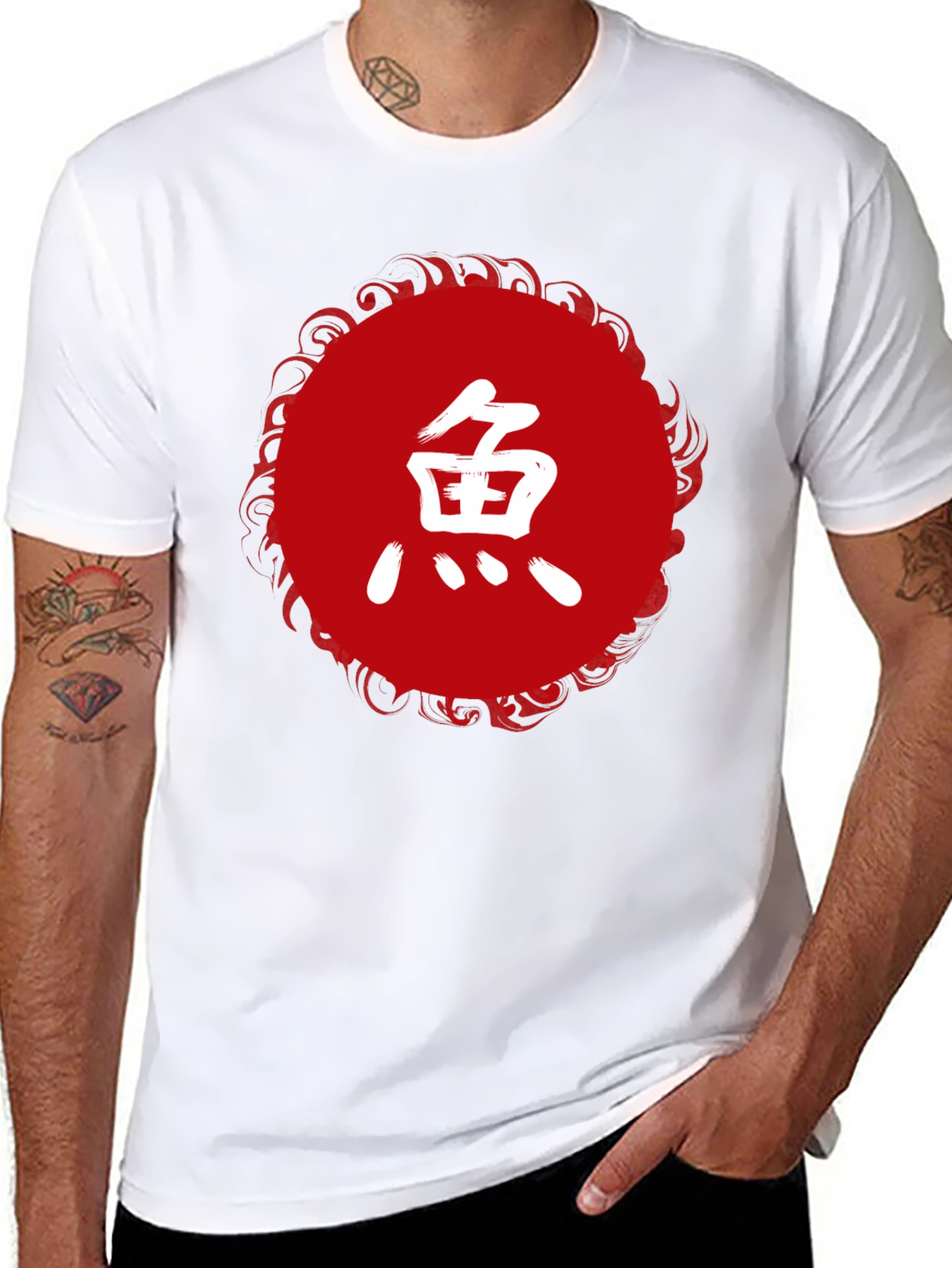Japanese Koi Fish Graphic Tee - Black