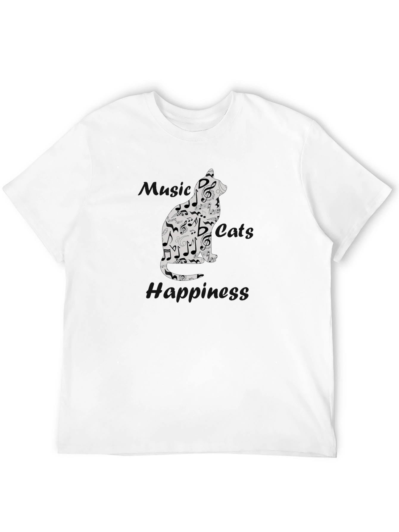 Musical Cat T-Shirt - Black Graphic Tee