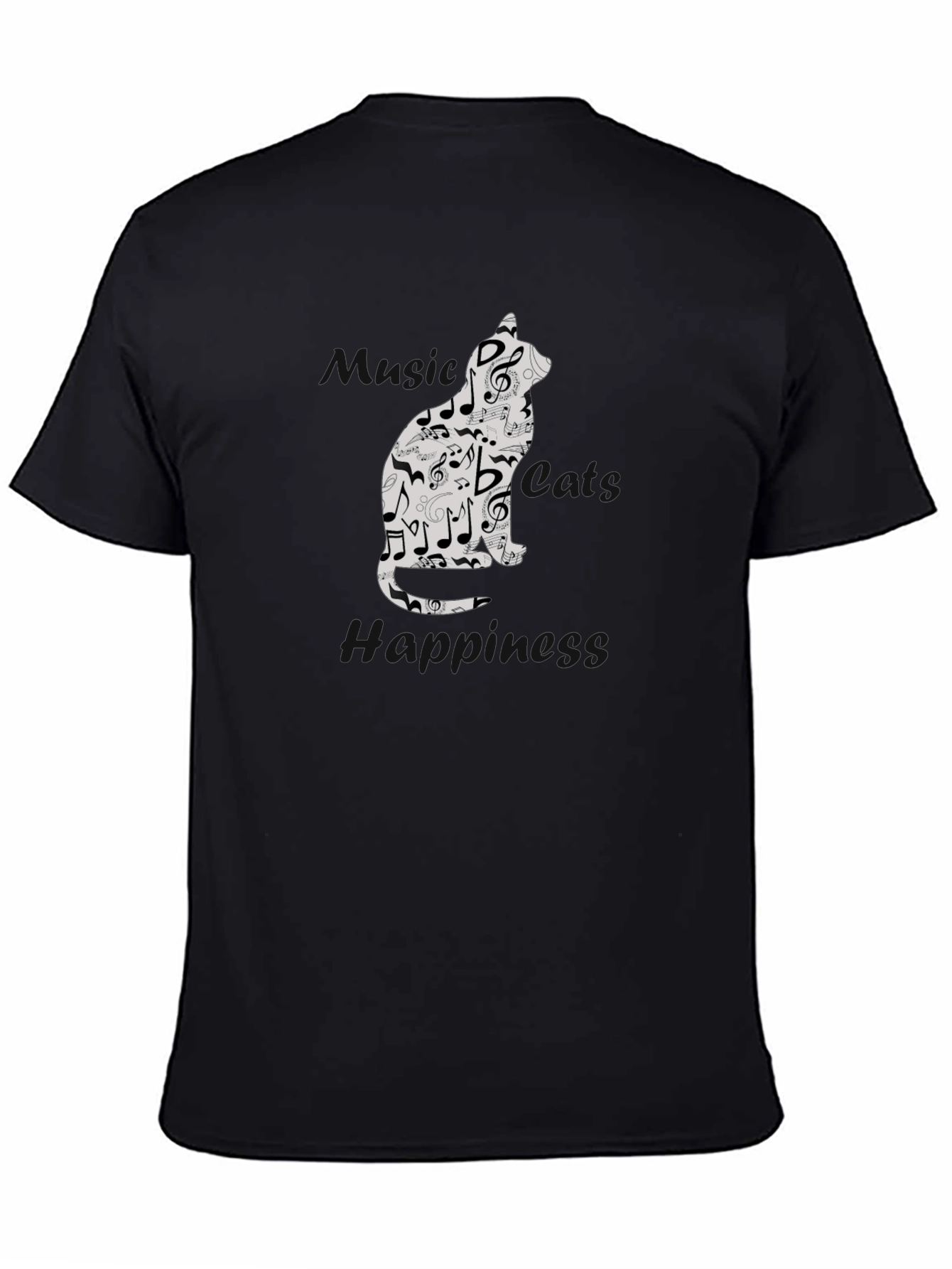 Musical Cat T-Shirt - Black Graphic Tee