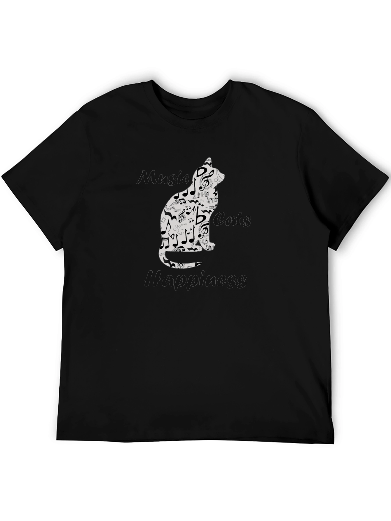 Musical Cat T-Shirt - Black Graphic Tee