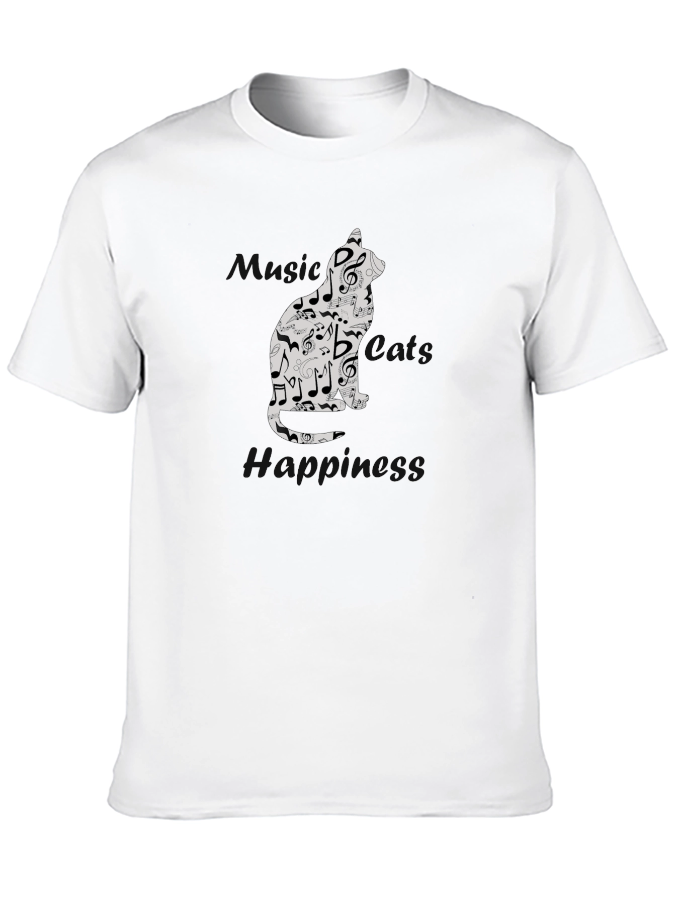 Musical Cat T-Shirt - Black Graphic Tee