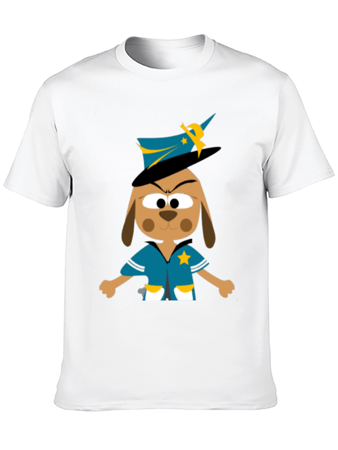 Cartoon Dog Sheriff T-Shirt - Funny Animal Graphic Tee