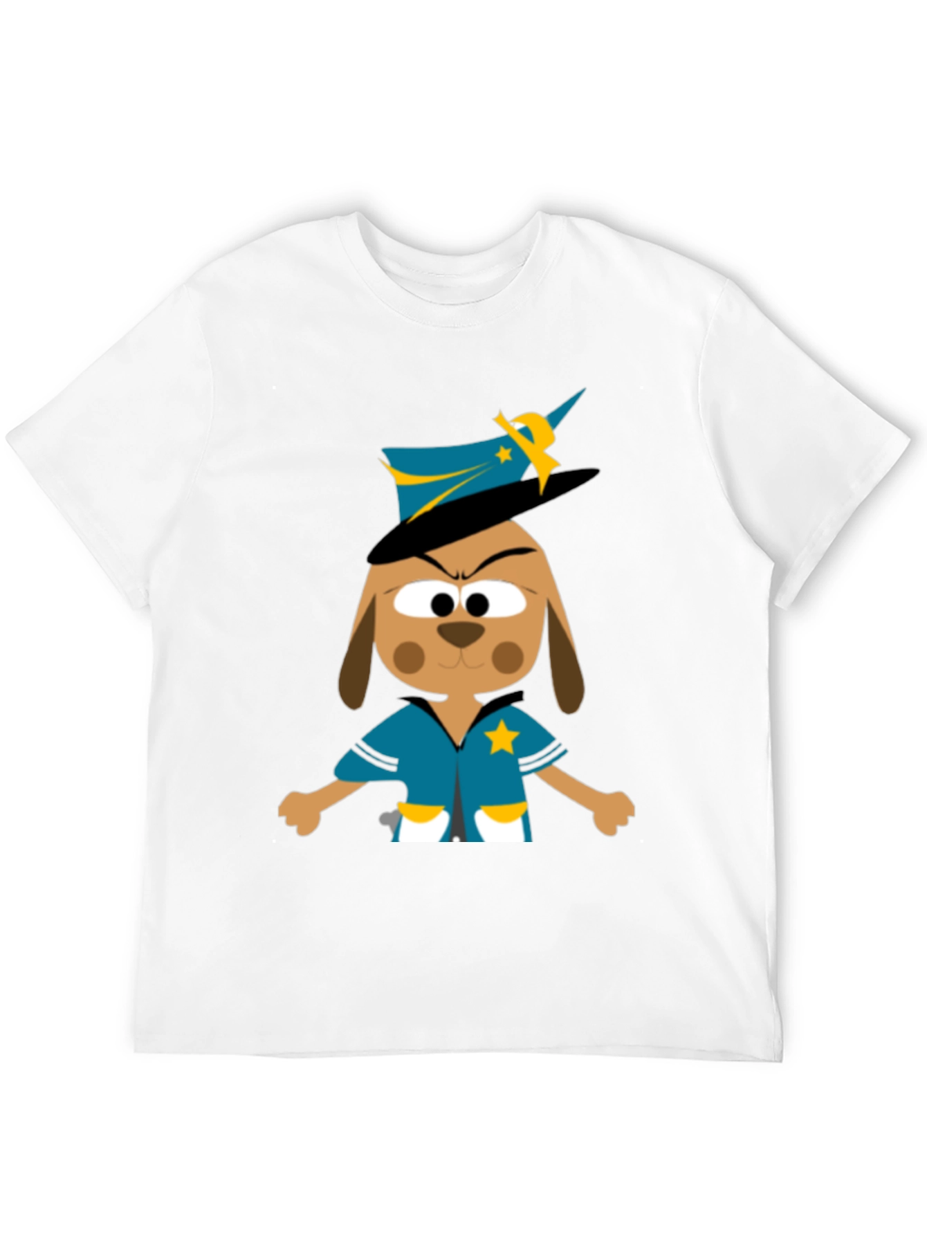 Cartoon Dog Sheriff T-Shirt - Funny Animal Graphic Tee