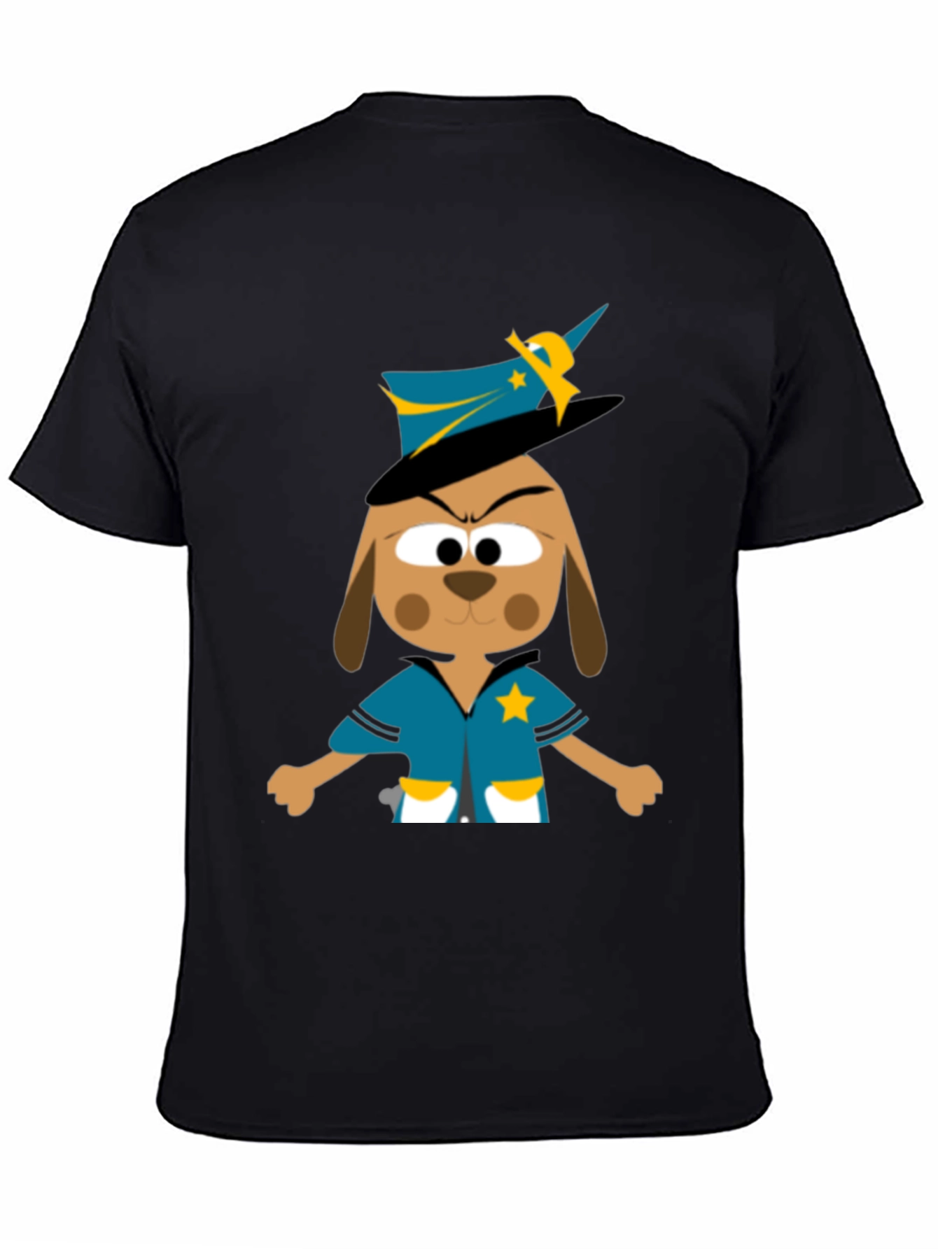 Cartoon Dog Sheriff T-Shirt - Funny Animal Graphic Tee