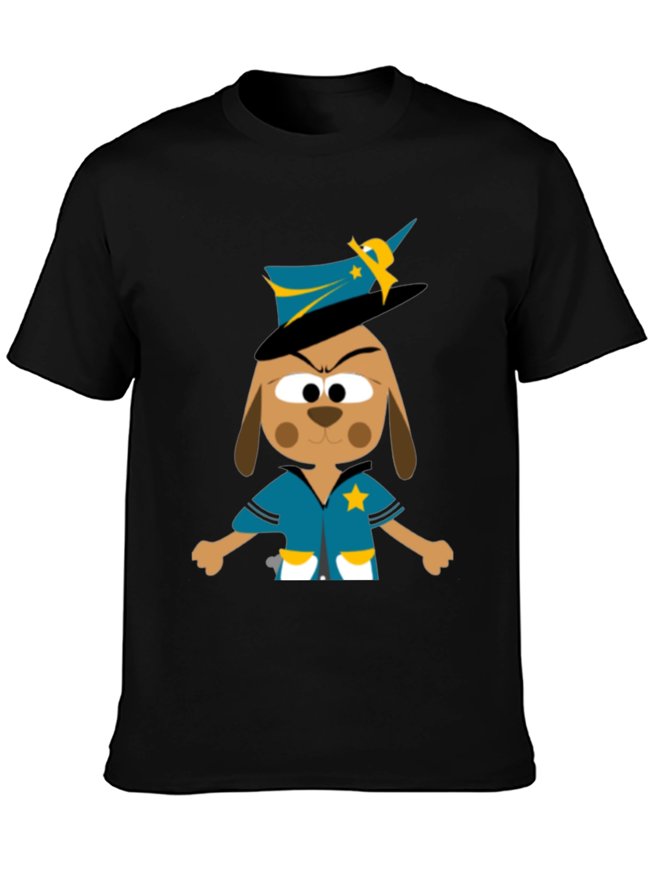 Cartoon Dog Sheriff T-Shirt - Funny Animal Graphic Tee