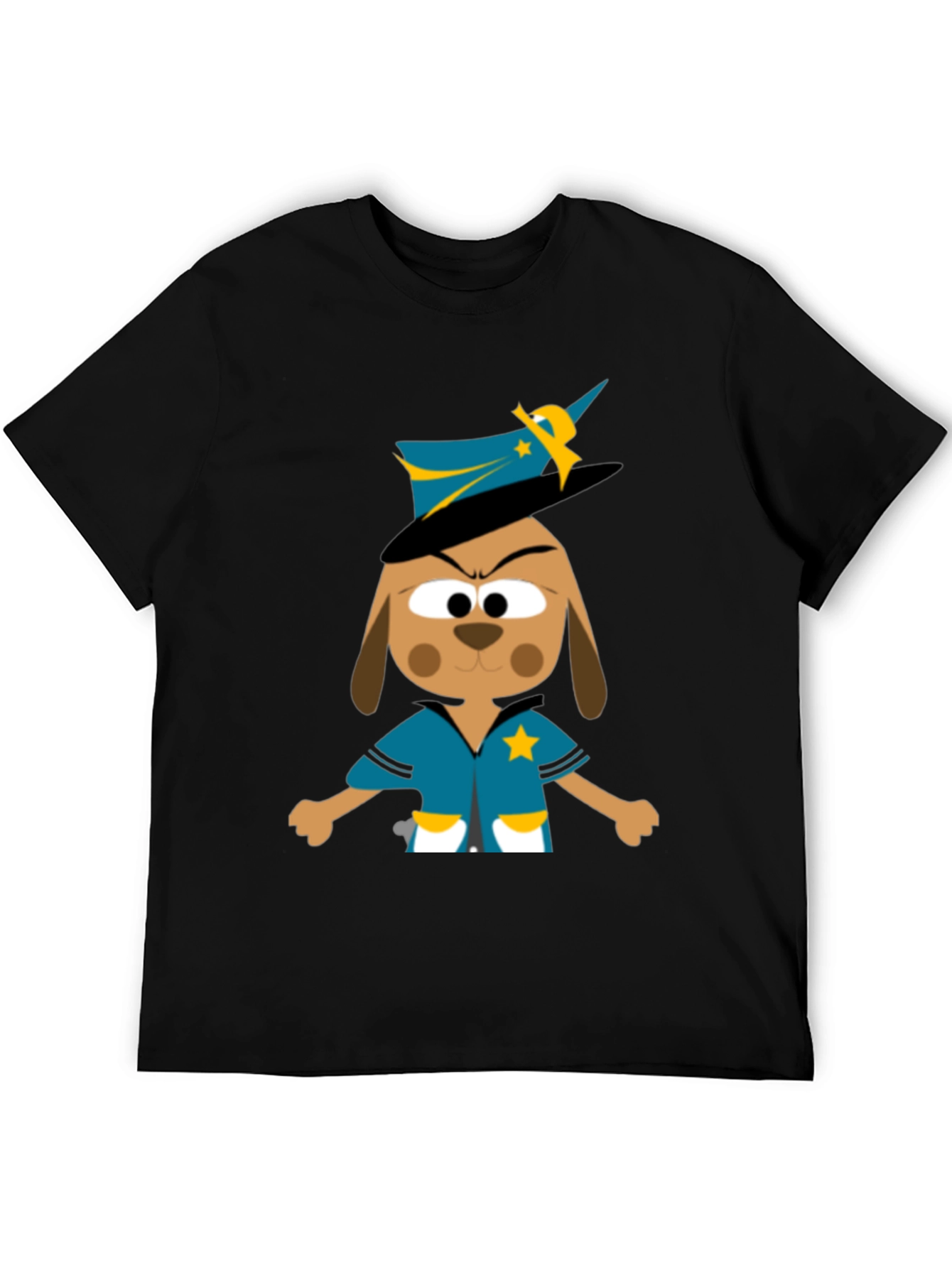 Cartoon Dog Sheriff T-Shirt - Funny Animal Graphic Tee