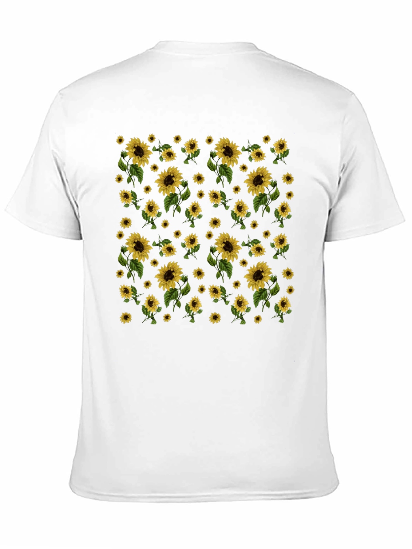 Sunflower Print Black T-Shirt - Casual Style