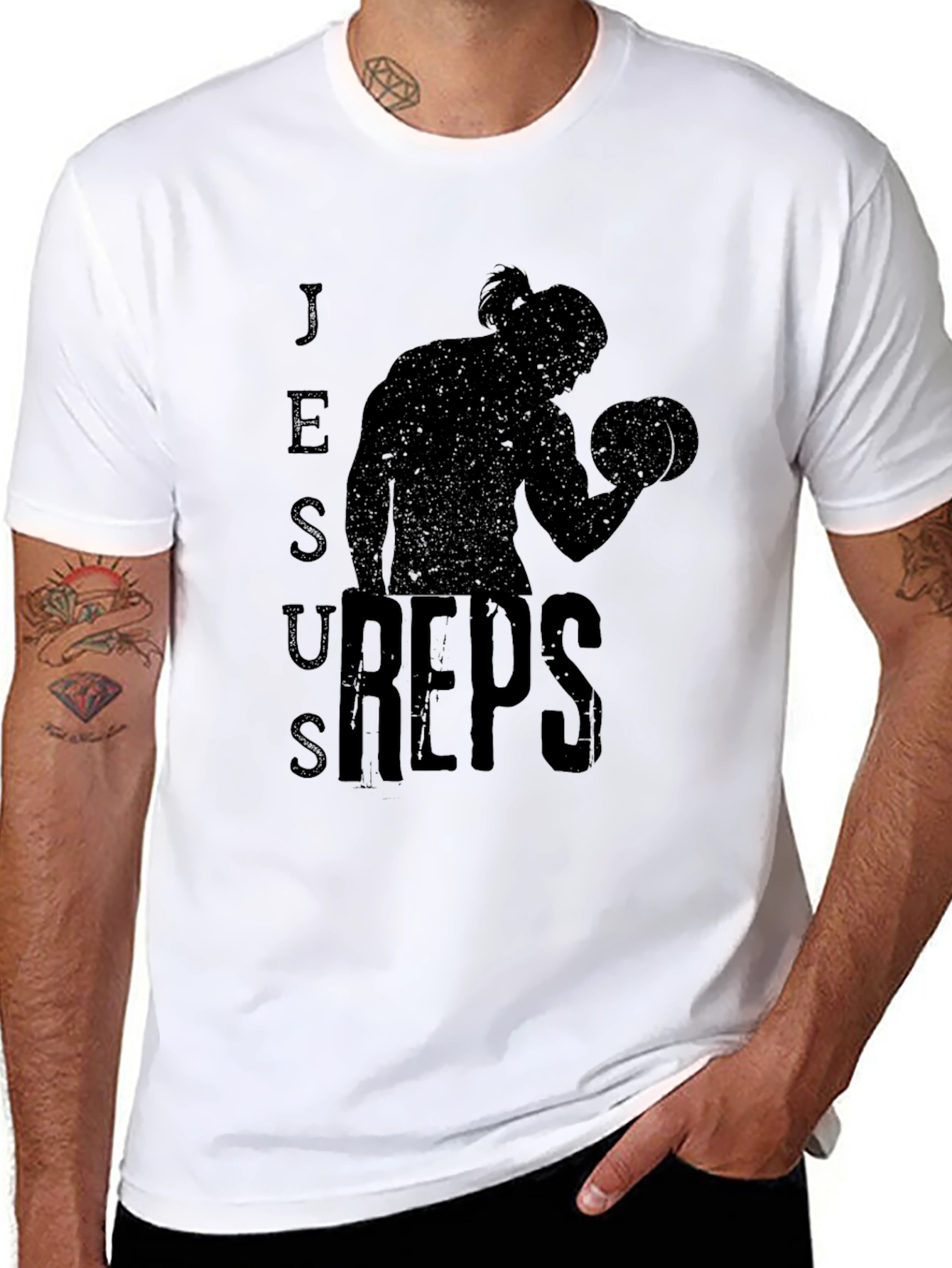 Jesus Reps Black Graphic T-Shirt