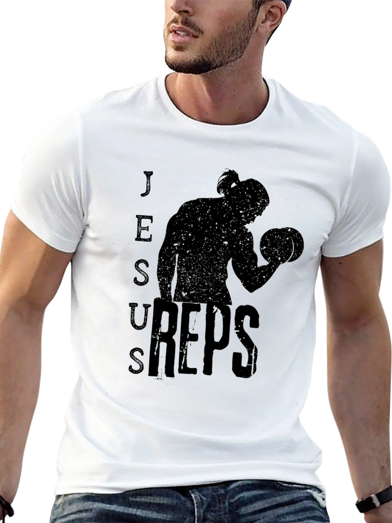 Jesus Reps Black Graphic T-Shirt