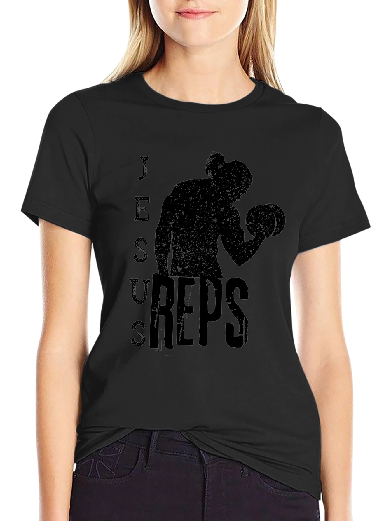 Jesus Reps Black Graphic T-Shirt