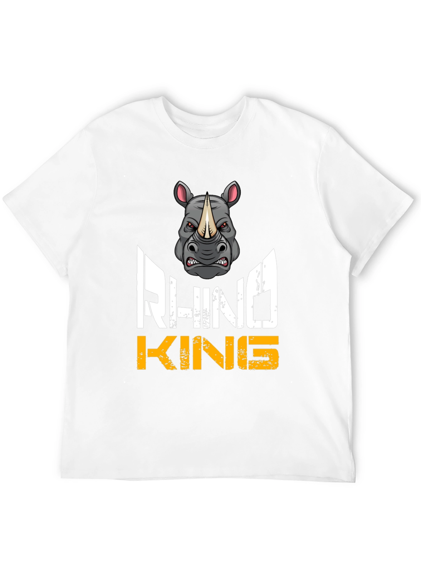 Rhino King Graphic T-Shirt - Fierce Animal Design