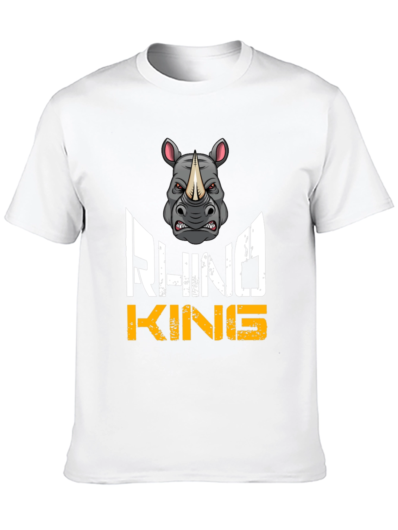 Rhino King Graphic T-Shirt - Fierce Animal Design