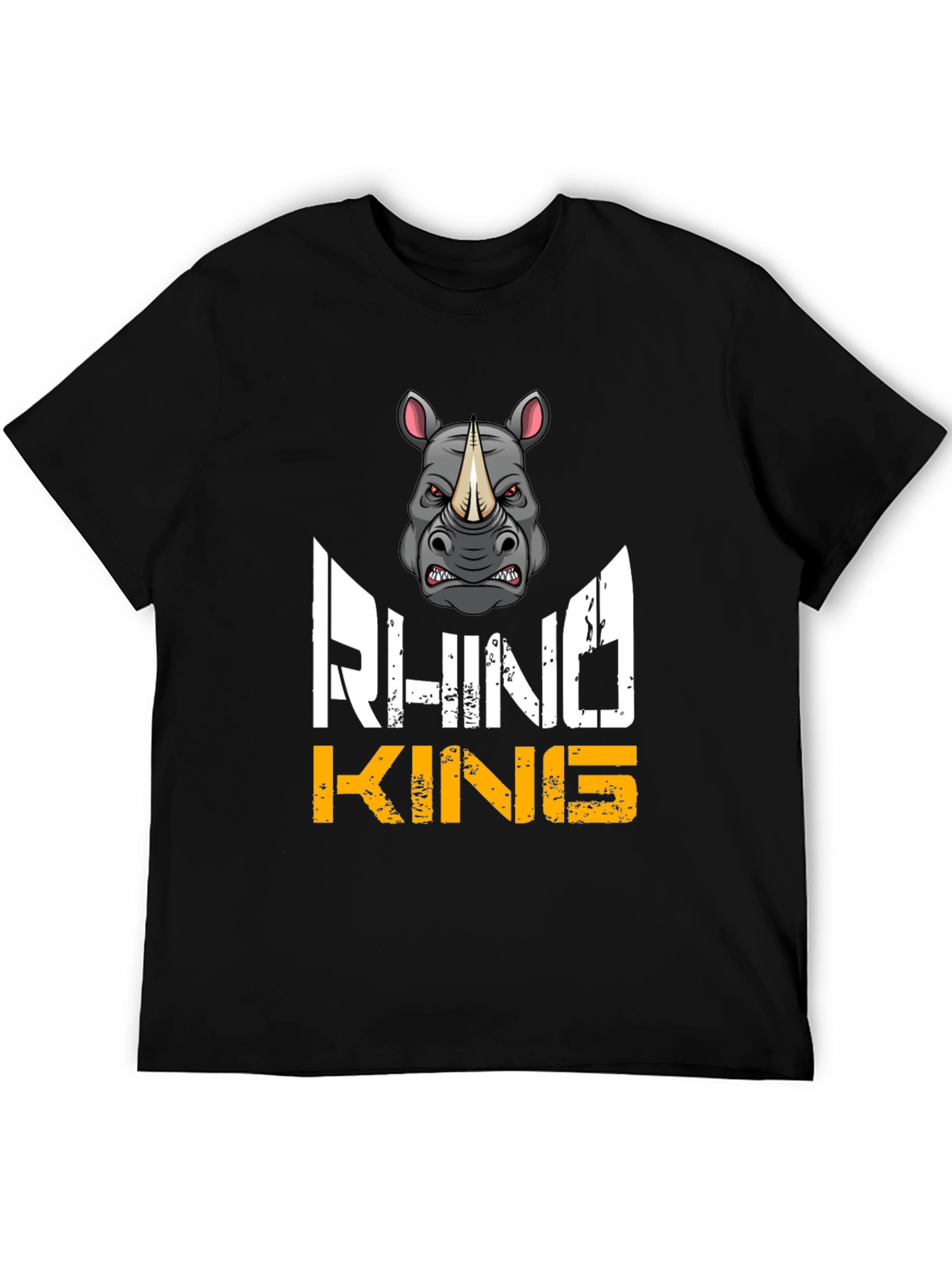Rhino King Graphic T-Shirt - Fierce Animal Design