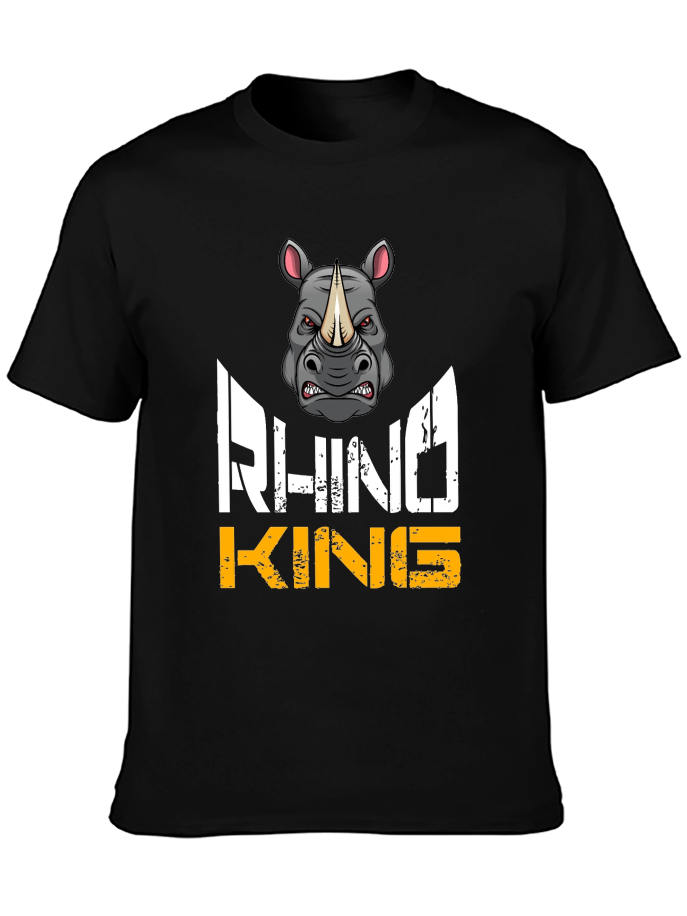 Rhino King Graphic T-Shirt - Fierce Animal Design