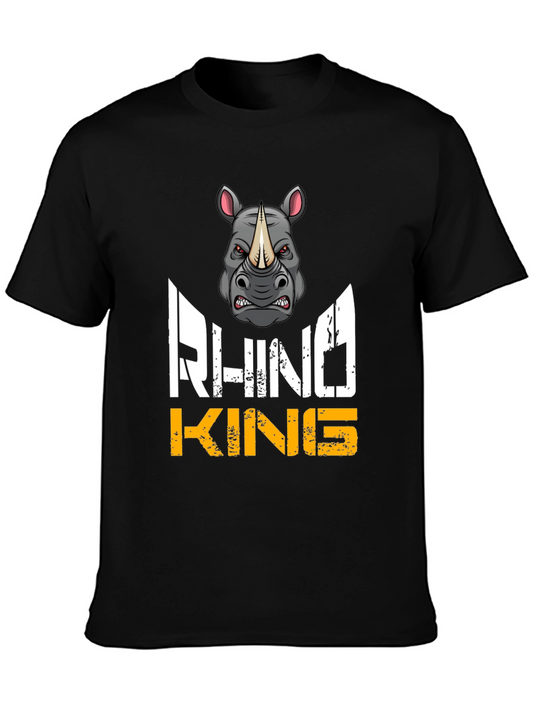 Rhino King Graphic T-Shirt - Fierce Animal Design