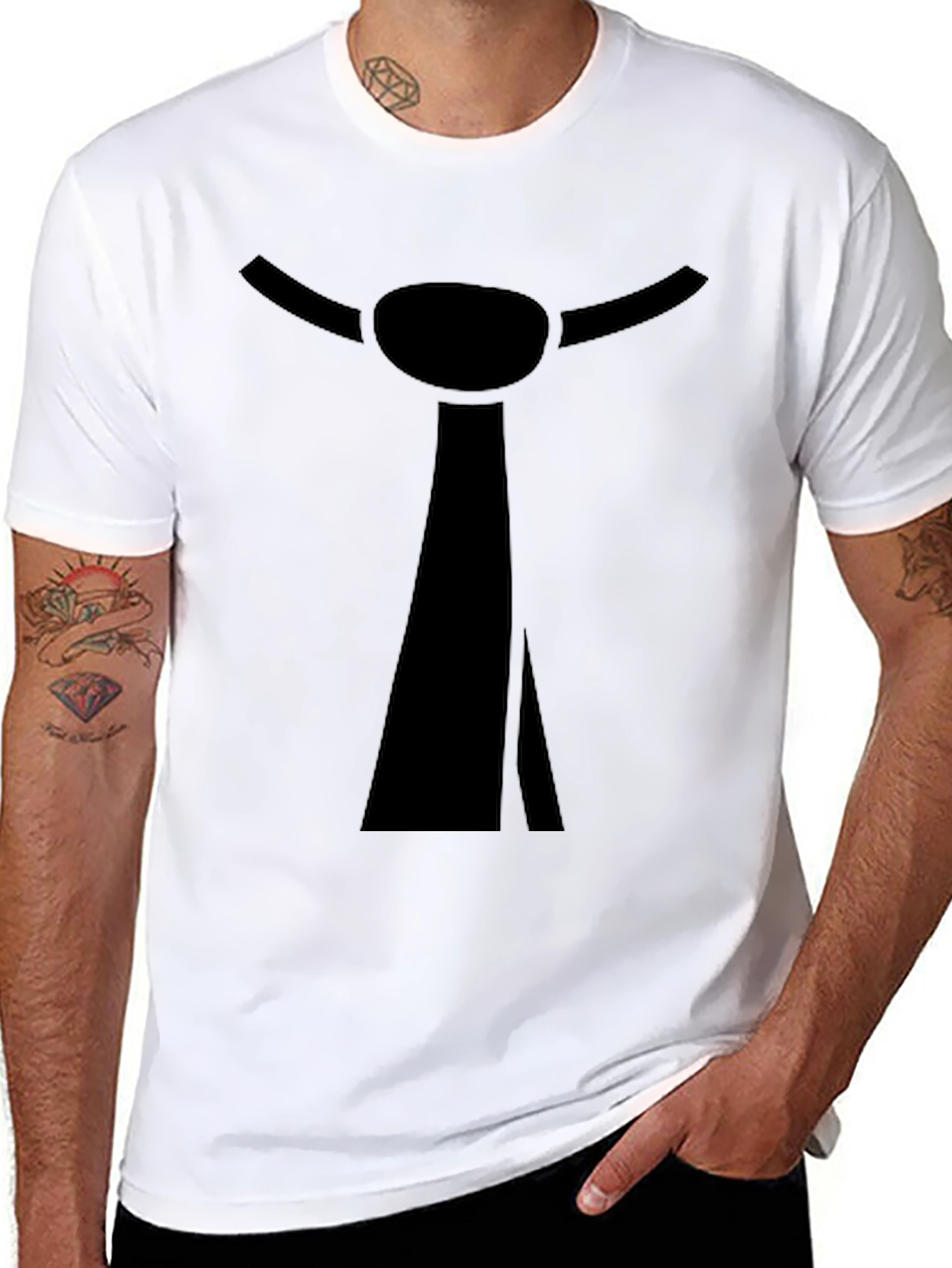 Novelty Black Tie Graphic T-Shirt