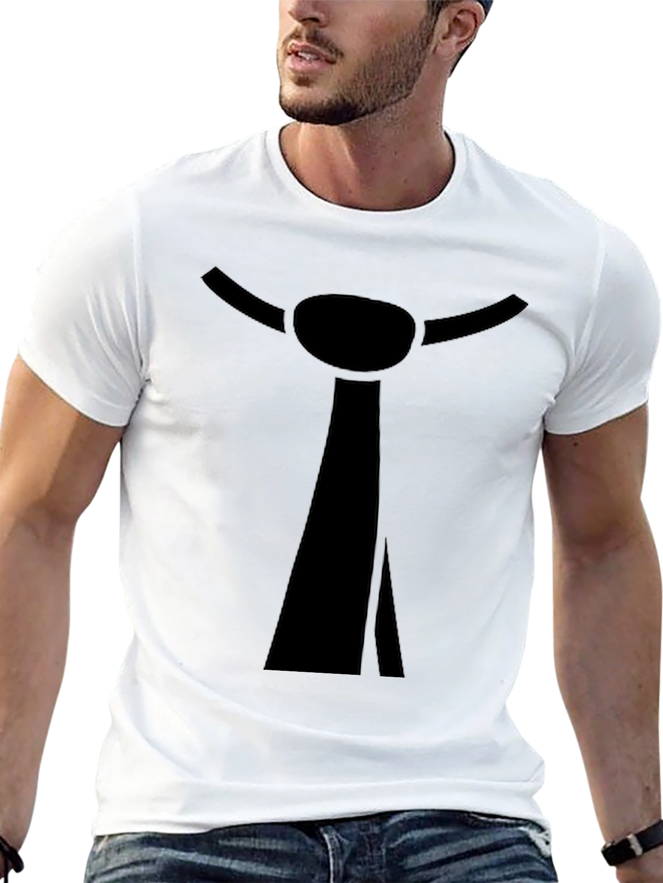 Novelty Black Tie Graphic T-Shirt